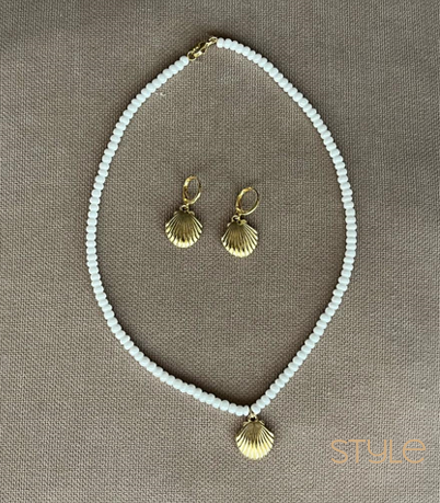 Set Collier en Perles & Boucles d’Oreilles